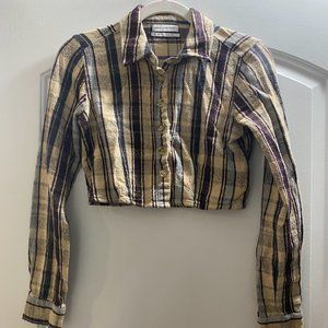 Urban Outfitters Cropped Flannel Top